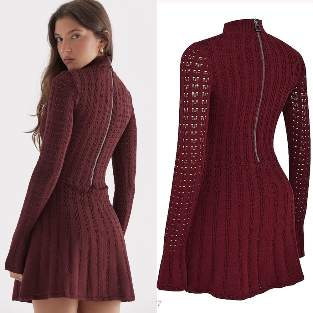 Hose of CB Evalina wine knit corset dress - Picture 3 of 16